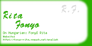 rita fonyo business card